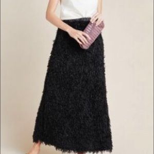 Anthropologie feathered maxi skirt